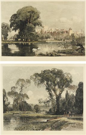 Scuola inglese del XIX secolo VEDUTA DA UN DIPINTO DI NIELS MOELLER LUND...