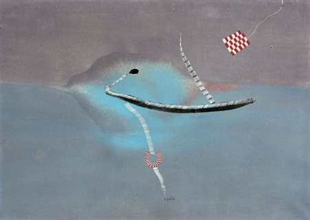 DANGELO Sergio (Milano 1932) Mare dimenticato, 1964 olio su tela, cm. 50 x 70...