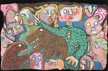 BAJ Enrico (Milano 1924 - Vergiate 2003) Folla mutante, 1995 serigrafia su...