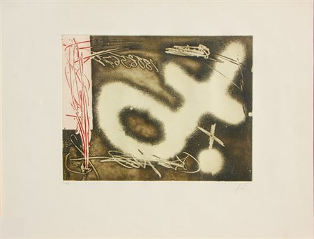 TAPIES Antoni (Barcellona 1923) Senza titolo, 1984 acquaforte a 4 colori, cm....