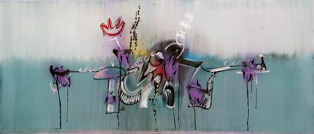 DANGELO Sergio (Milano 1932) La pioggia verticale, 2005 smalti e tempere su...