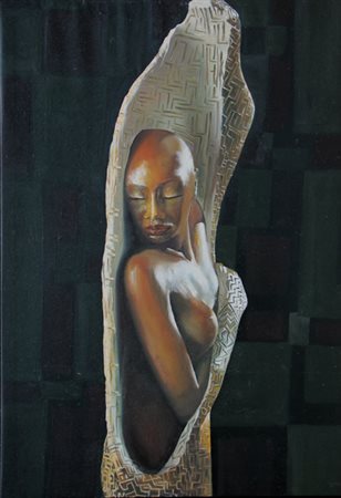 RABARAMA (Roma 1969) Senso unico, 2002 olio su tela, cm. 95 x 65 Autentica...