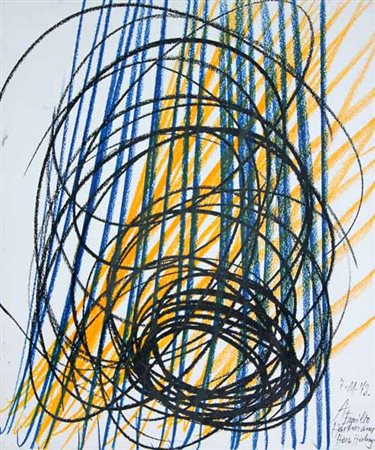 HARTUNG Hans (Lipsia 1904 - Antibes 1989) Senza titolo, 1973 pastelli su...