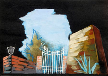 PRAMPOLINI Enrico (Modena 1894 - Roma 1956) Bozzetto per scenografia - strano...