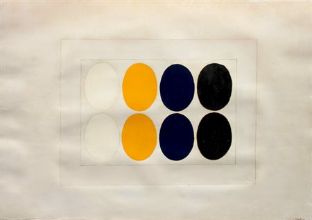 SIMETI Turi (Alcamo 1929) Otto ovali, 1968 tecnica mista su cartoncino, cm....