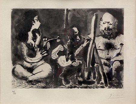 PICASSO Pablo (Malaga 1881 - Mougins 1973) Les bleus de Barcelone, 1963...