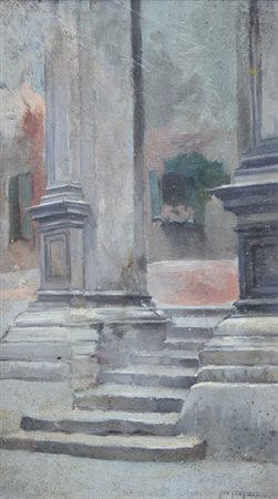 FRAGIACOMO Pietro (Trieste 1856 - Venezia, 1922) Senza titolo olio su tavola,...