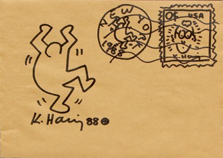 HARING Keith (Reading 1958 - New York 1990) Untitled, 1988 pennarello su...