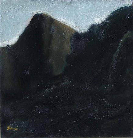 SIRONI Mario (Tempio Pausiana 1885 - Milano 1961) Montagne, anni 20 olio su...