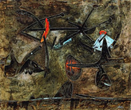 DOVA Gianni (Roma 1925 - Pisa 1991) Testa, 1962 olio su tela, cm. 60 x 70...