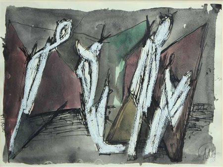 LUPERTZ Markus (Reichenberg, 1941) Senza titolo, 1989 gouache su cartoncino,...