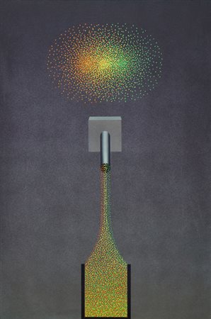 LE PARC Julio (Mendoza 1928) Alchimie 61, 1990 acrilico su tela, cm. 100 x 65...