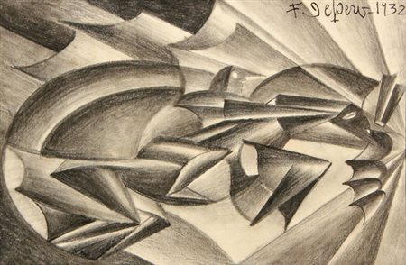 DEPERO Fortunato (Fondo 1892 - Rovereto 1960) Nitrito in velocità, 1932...