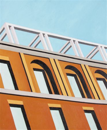 PETRUS Marco (Rimini, 1960) Ultimi piani, 2001 olio su tela, cm. 90 x 80...