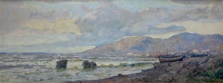 ROSSI Giuseppe (Firenze, 1876 - Padova, 1952) Marina olio su tavola, cm. 34 x...