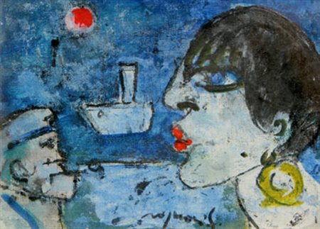 ROGNONI Franco (Milano 1913 - Milano 1999) Notte in una città di mare, 1992...