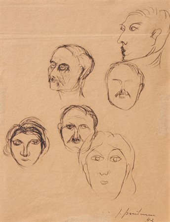 FONTANA Lucio (Rosario Santa Fè 1899 - Varese 1968) Studi, 1942 inchiostro su...