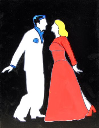 LODOLA Marco (Dorno 1955) Ballerini tecnica mista e smalti su tela, cm. 70 x...