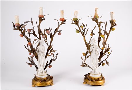 Pair of bronze candlesticks