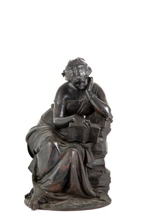 EMILE-FRANCOIS CHATROUSSE. Bronze sculpture "WOMAN READING"