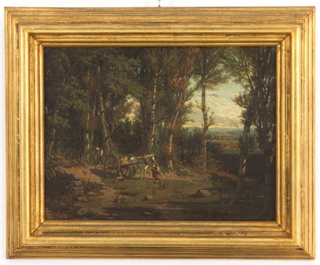 BARTOLOMEO GIULIANO. Painting "LANDSCAPE WITH CHARACTERS"