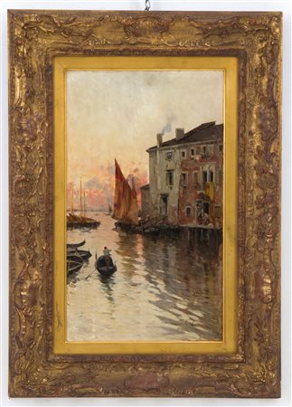 PAOLO SALA. Painting "GIUDECCA CANAL IN VENICE"