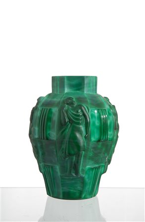 Faux malachite vase