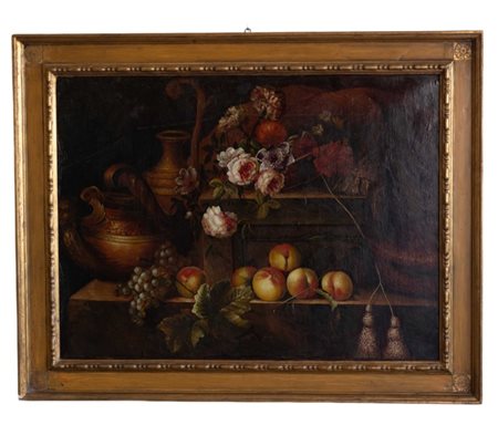 Natura morta con fiori e frutta