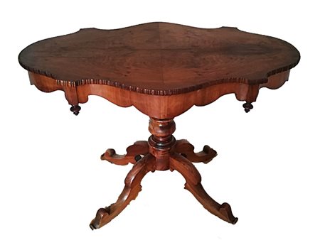 Tavolo a violino in noce