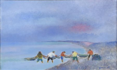 DIPINTO PESCATORI DI GIOVANNI OMICCIOLI