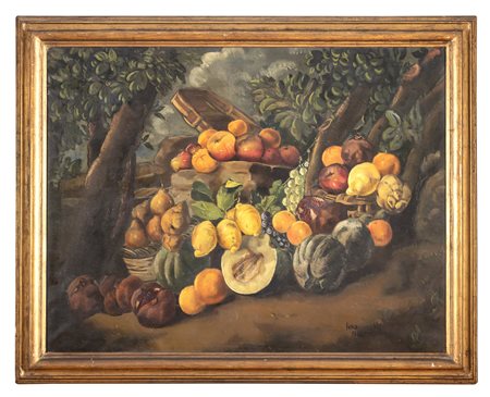 DIPINTO PAESAGGIO E FRUTTI DI LUIGI SURDI, 1934