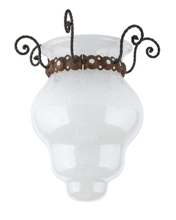 LAMPADARIO IN VETRO OPALINE, MURANO