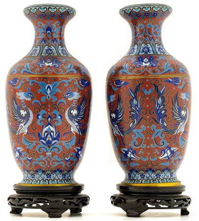 Coppia di vasi cinesi, XX secolo