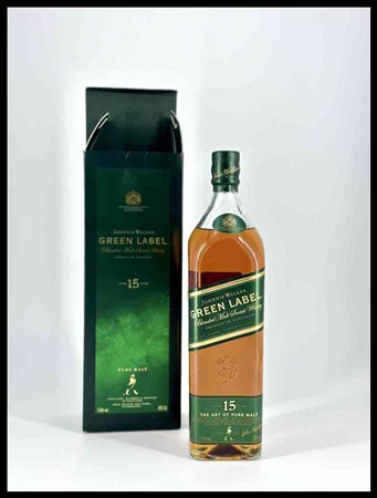 Johnnie Walker Green Label 15 Year Old Blended Malt Scotch Whisky Scozia, Old Single Malt Scotch