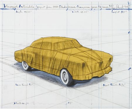 Christo, Wrapped Automobile, Project for 1950 Studebaker Champion, Series 9G Coupé, 2015