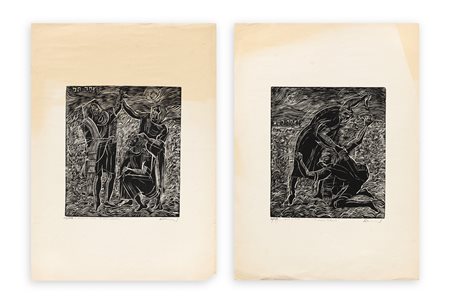 DANIEL SCHINASI (1933-2021) - Lotto unico composto da 2 xilografie