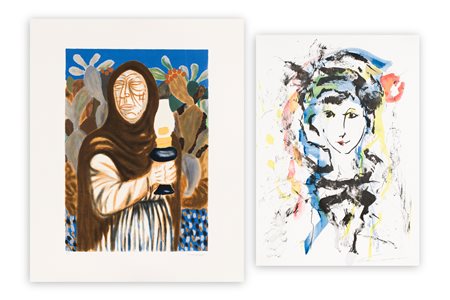 AUTORI VARI (MIGNIECO, TRECCANI) - Lotto unico composto da 2 opere grafiche