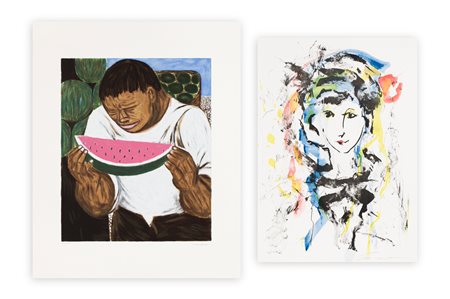 AUTORI VARI (MIGNIECO, TRECCANI) - Lotto unico composto da 2 opere grafiche