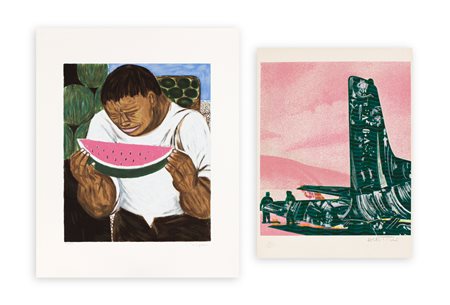 AUTORI VARI (MIGNIECO, BERTINI) - Lotto unico composto da 2 opere grafiche