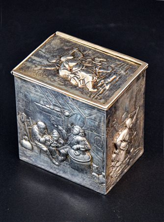 JD SCHLEISSNER SÖHNE, TEA BOX IN ARGENTO