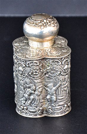 TEA BOX IN ARGENTO, TETRA LOBATO