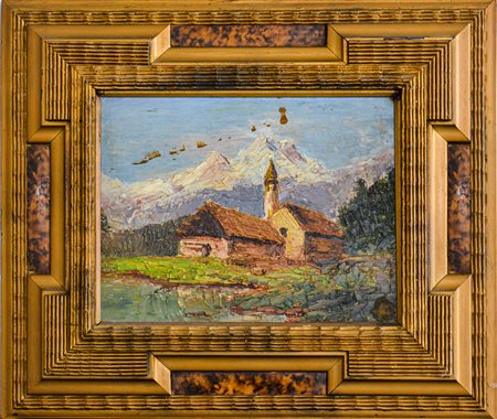 ANONIMO, Paesaggio di montagna