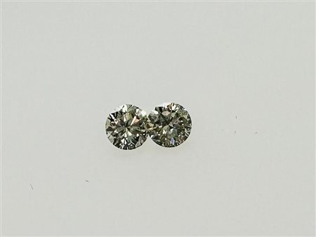 2 DIAMANTI 0,74 CT (2X 0,37 CT) FANCY GRIGIO GIALLO VERDASTRO PUREZZA PUREZZA...