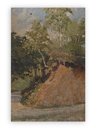 ENZO GAZZONE (1894-1970) - Sulla strada di Levo (Lago Maggiore)