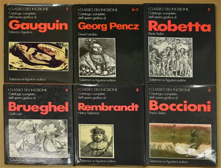 I CLASSICI DELL'INCISIONE lotto di 6 libri dedicati alla catalogazione delle...