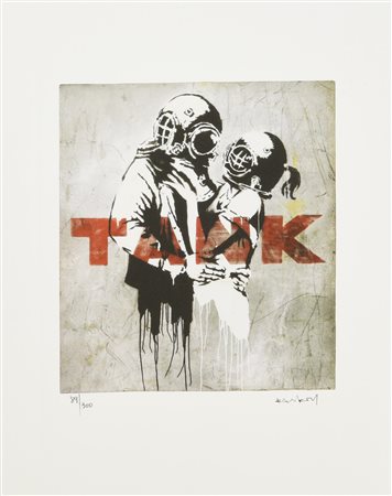 Da Banksy TANK eliografia su carta Arches, cm 38x28,5; es. 89/300 firma in...
