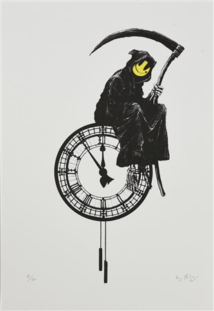 Da Banksy THE GRIM REAPER foto-litografia su carta, cm 50x35; es. 8/60 firma...