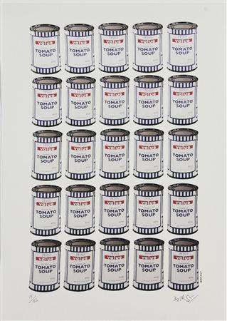 Da Banksy TOMATO SOUP litografia, cm 50x35; es. 15/60 firma, tiratura e...