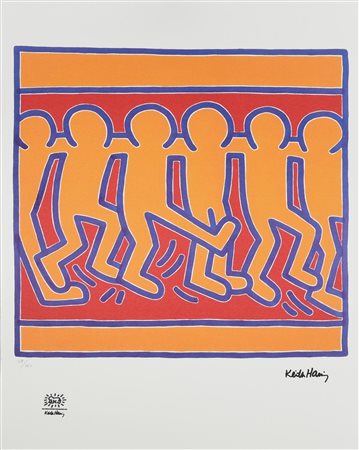 D'apres Keith Haring UNTITLED foto-litografia, cm 70x50; es. 28/150 firma in...