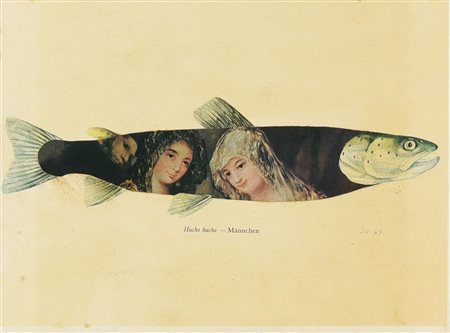 Jiri Kolar SENZA TITOLO collage su carta, cm 20x25,5 firma e data eseguito...